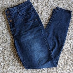 High waist button up jeans